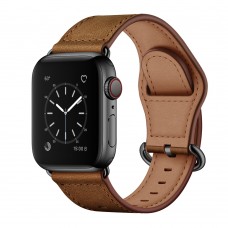 רצועה לשעון - Apple Watch Series 9 41mm עשוי מ - עור בצבע - מרקם סוס משוגע חום כהה