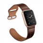 רצועה לשעון - Apple Watch Series 9 41mm עשוי מ - עור בצבע - מרקם שמן חום כהה
