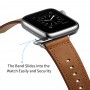 רצועה לשעון - Apple Watch Series 9 45mm עשוי מ - עור בצבע - מרקם סוס משוגע חום אדום