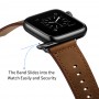 רצועה לשעון - Apple Watch Series 9 45mm עשוי מ - עור בצבע - מרקם סוס משוגע חום כהה