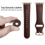 רצועה לשעון - Apple Watch Series 9 45mm עשוי מ - עור בצבע - מרקם שמן חום כהה