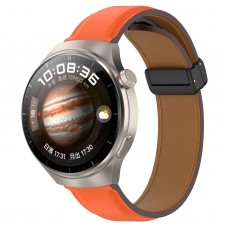רצועה לשעון - Huawei Watch 4 עשוי מ - עור בצבע - תפוז