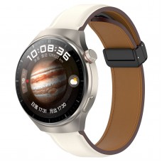 רצועה לשעון - Huawei Watch 4 עשוי מ - עור בצבע - לבן קרמי