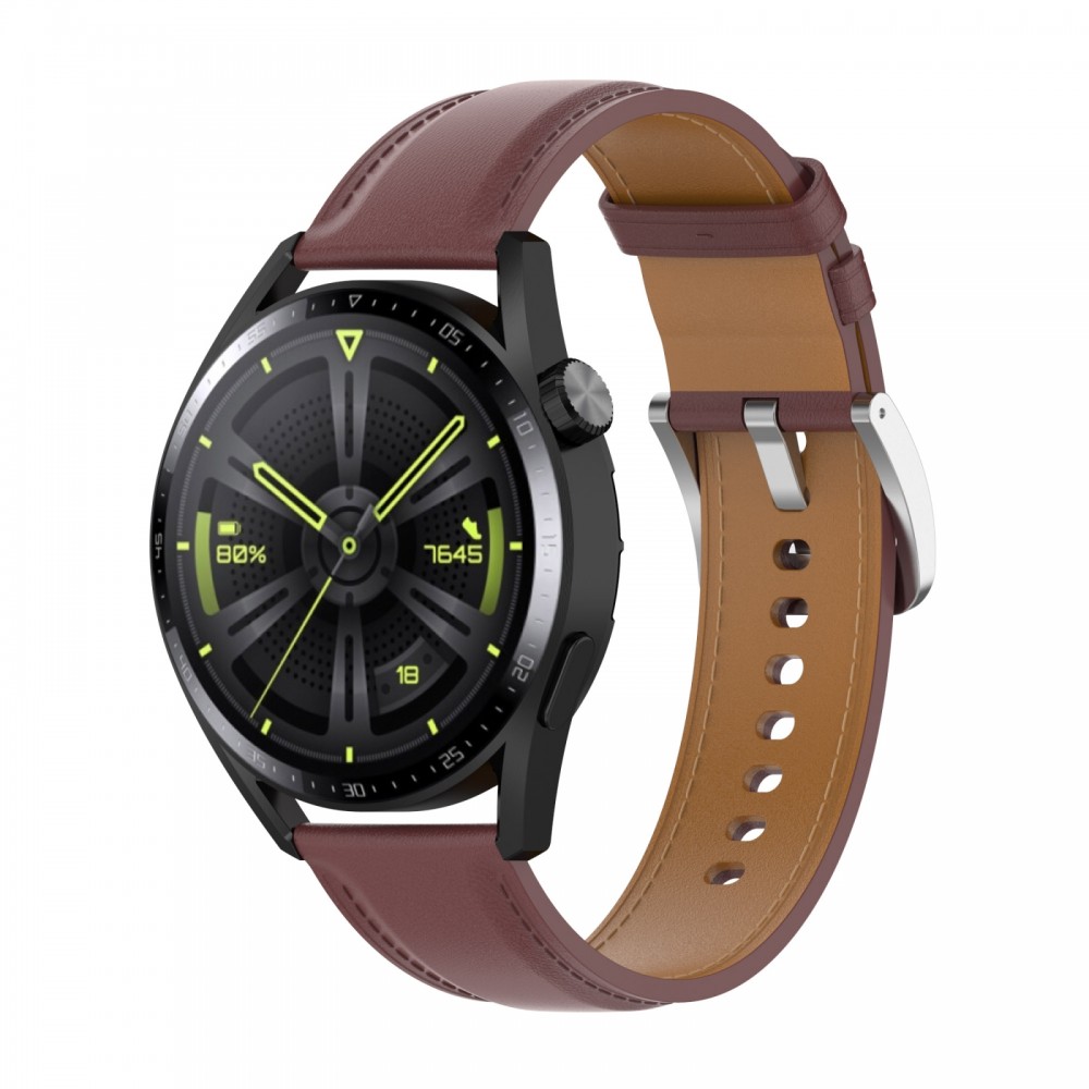 רצועה לשעון - Huawei Watch GT 3 42mm עשוי מ - עור בצבע - חום כהה