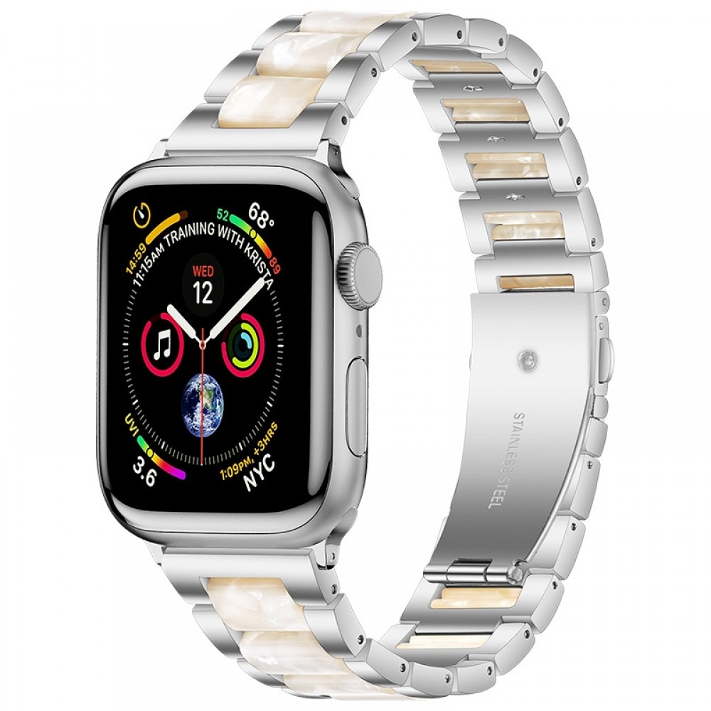 רצועה לשעון - Apple Watch Series 9 41mm עשוי מ - מתכת בצבע - כסף לבן
