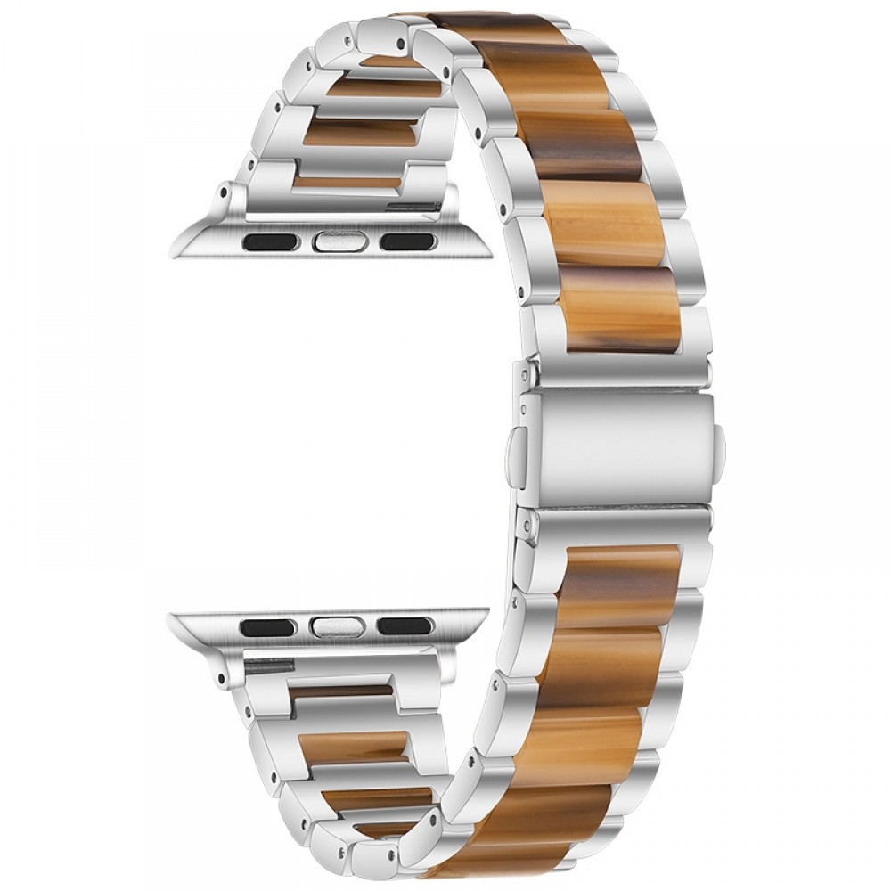 רצועה לשעון - Apple Watch Series 9 41mm עשוי מ - מתכת בצבע - חום כסף