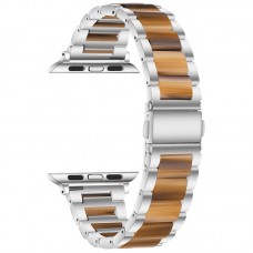 רצועה לשעון - Apple Watch Series 9 41mm עשוי מ - מתכת בצבע - חום כסף