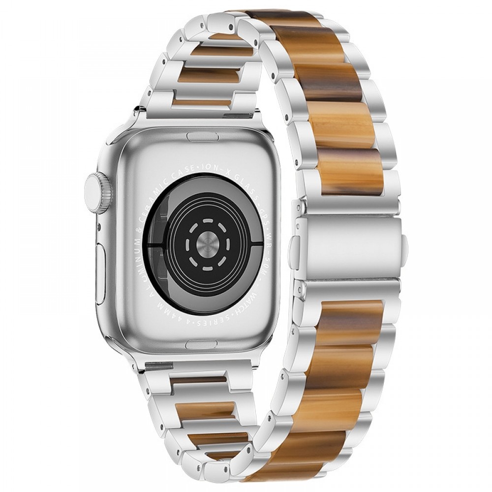 רצועה לשעון - Apple Watch Series 9 41mm עשוי מ - מתכת בצבע - חום כסף
