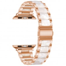 רצועה לשעון - Apple Watch Series 9 41mm עשוי מ - מתכת בצבע - לבן ורד זהב לבן