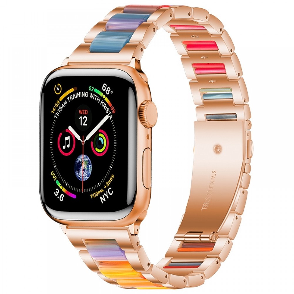 רצועה לשעון - Apple Watch Series 9 41mm עשוי מ - מתכת בצבע - צבע זהב ורד
