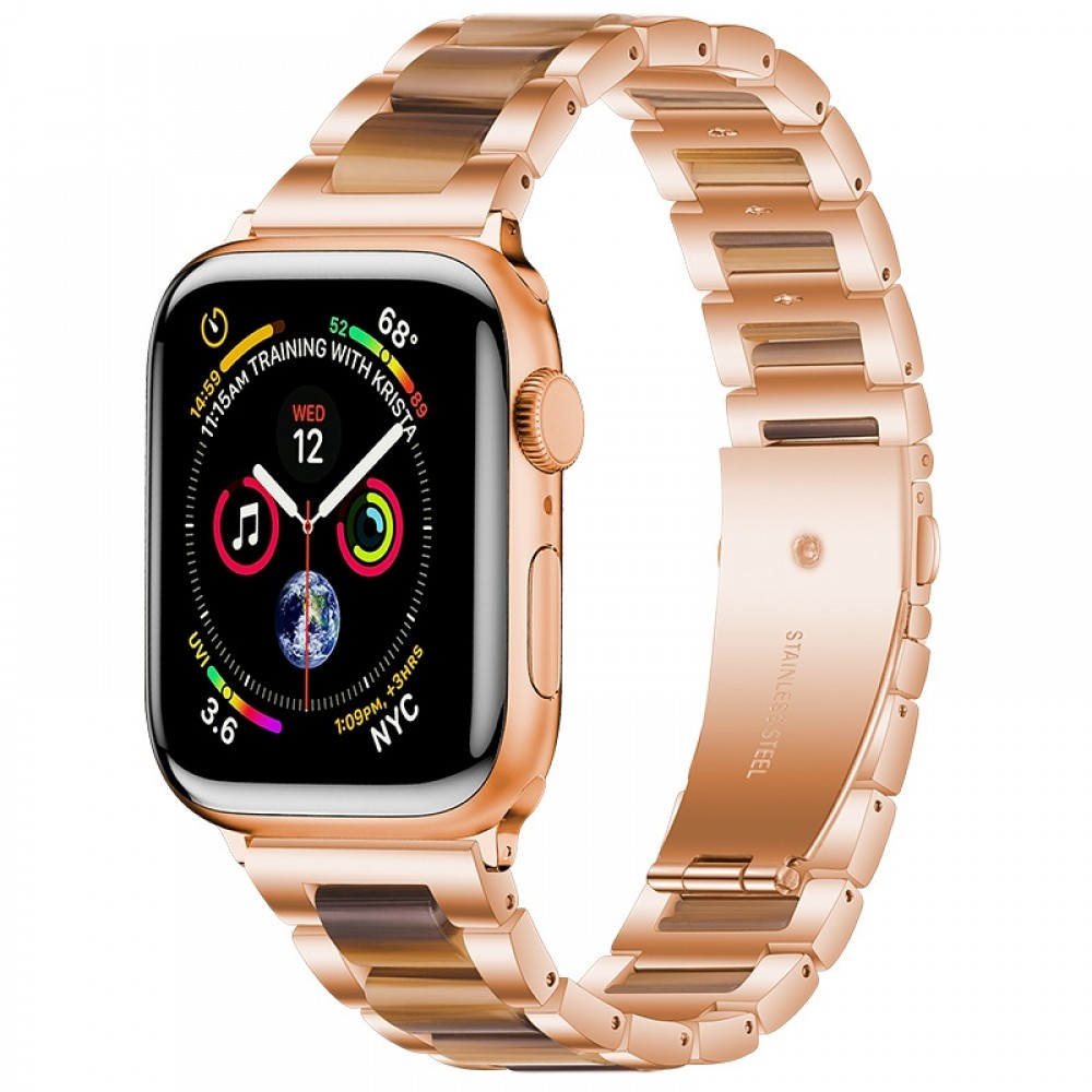 רצועה לשעון - Apple Watch Series 9 41mm עשוי מ - מתכת בצבע - ורד זהב חום