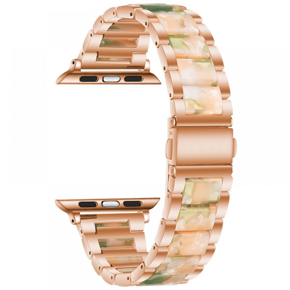 רצועה לשעון - Apple Watch Series 9 41mm עשוי מ - מתכת בצבע - ורוד ורוד זהב