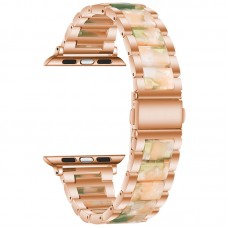 רצועה לשעון - Apple Watch Series 9 41mm עשוי מ - מתכת בצבע - ורוד ורוד זהב