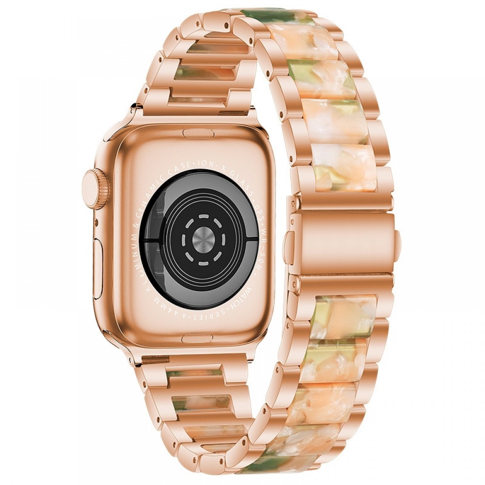 רצועה לשעון - Apple Watch Series 9 41mm עשוי מ - מתכת בצבע - ורוד ורוד זהב