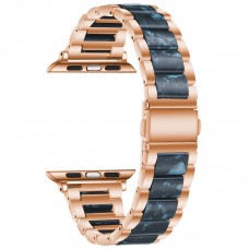 רצועה לשעון - Apple Watch Series 9 45mm עשוי מ - מתכת בצבע - ורד זהב כחול