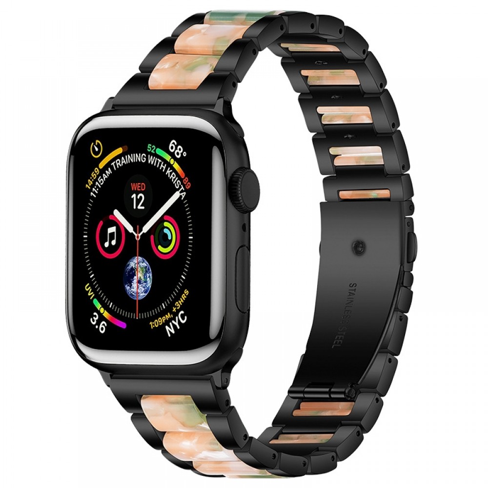 רצועה לשעון - Apple Watch Ultra 2 49mm עשוי מ - מתכת בצבע - ורוד שחור