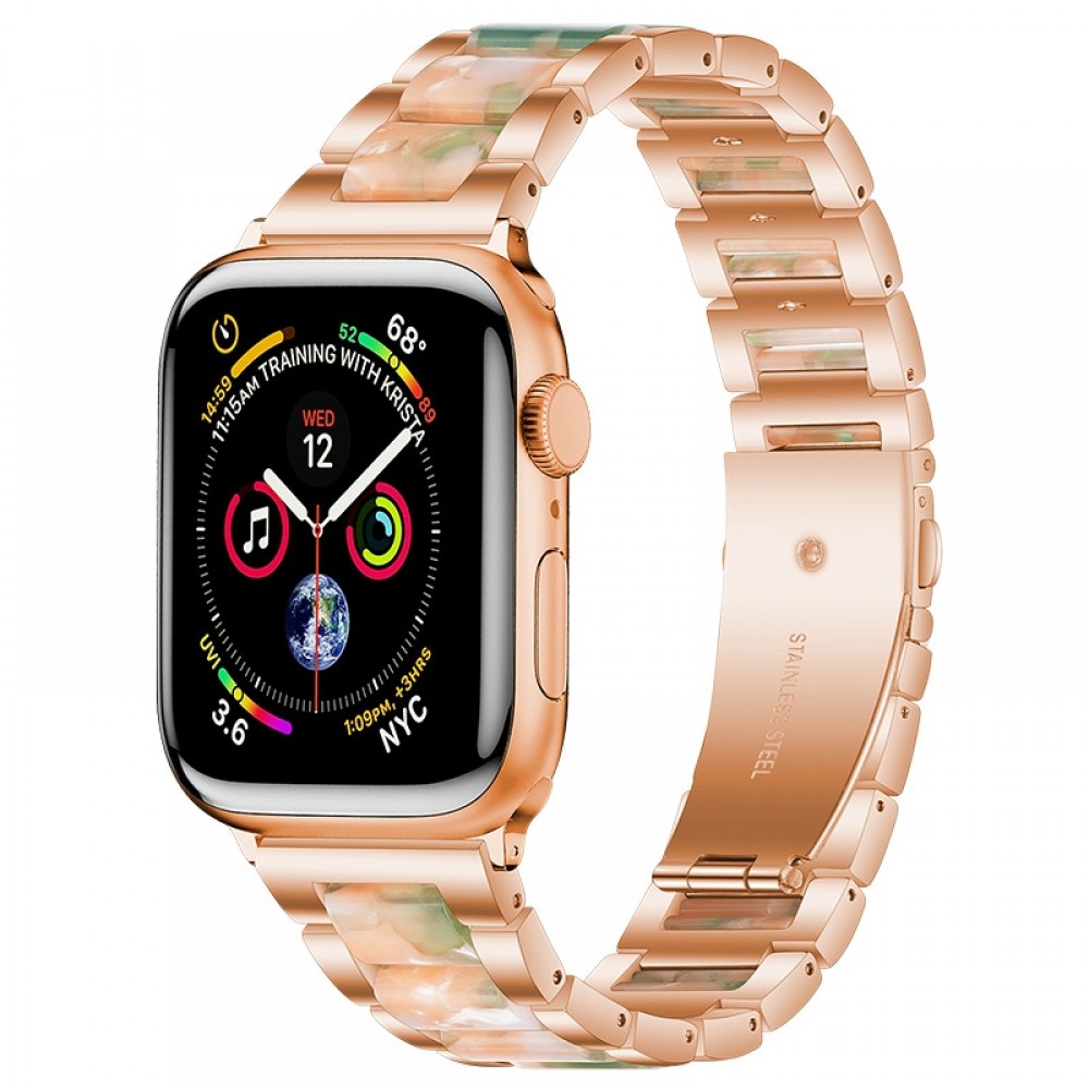 רצועה לשעון - Apple Watch Ultra 2 49mm עשוי מ - מתכת בצבע - ורוד ורוד זהב