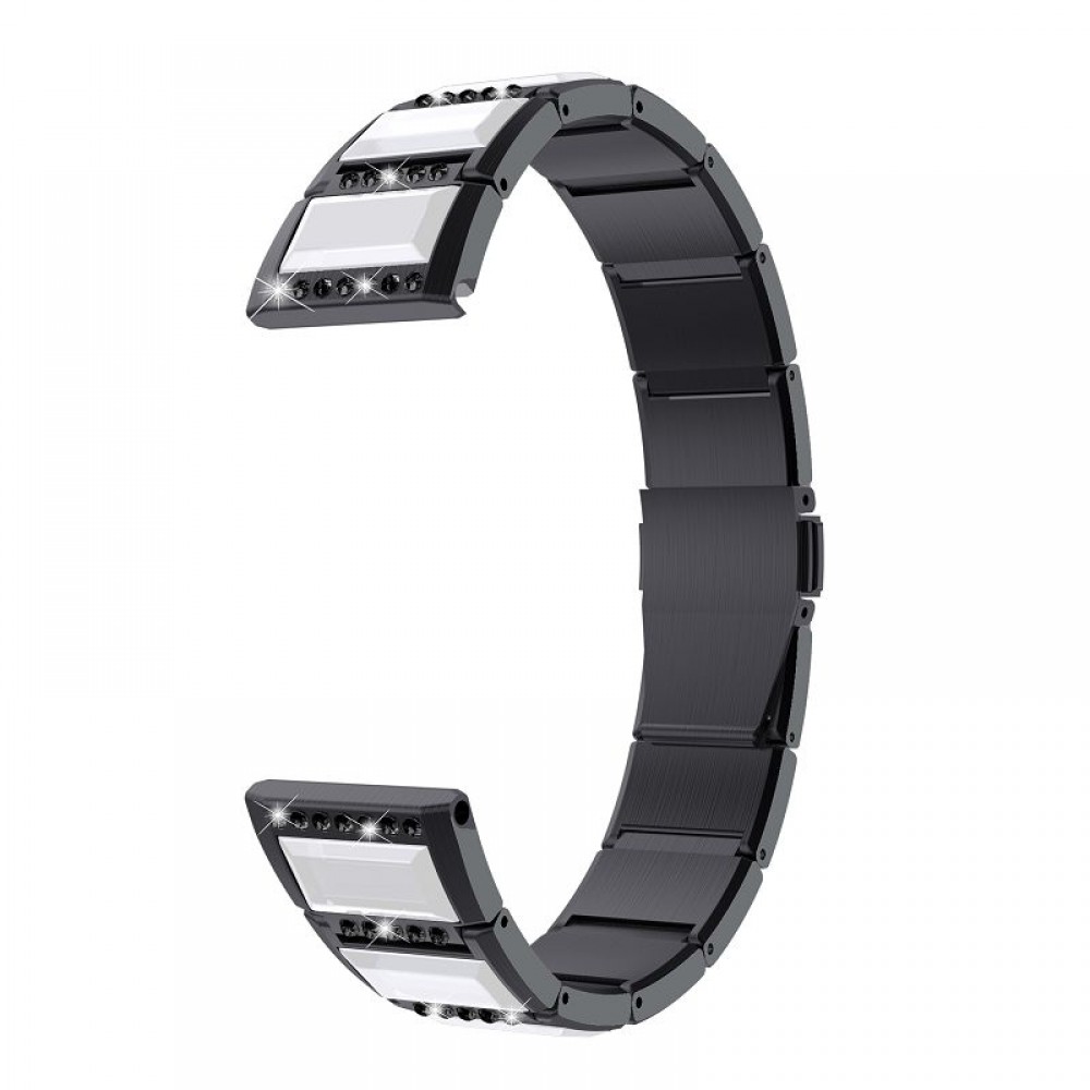 רצועה לשעון - Samsung Galaxy Watch Active2 44mm עשוי מ - מתכת בצבע - שחור+לבן