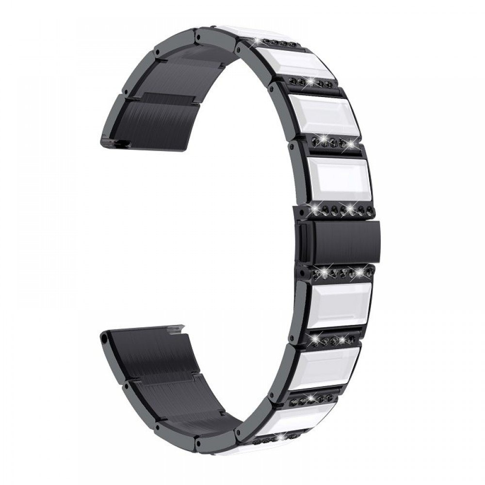 רצועה לשעון - Samsung Galaxy Watch Active2 44mm עשוי מ - מתכת בצבע - שחור+לבן