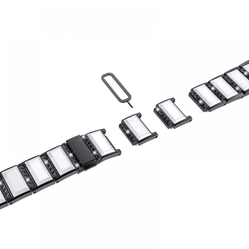 רצועה לשעון - Samsung Galaxy Watch Active2 44mm עשוי מ - מתכת בצבע - שחור+לבן