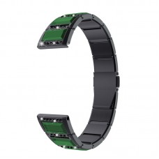 רצועה לשעון - Samsung Galaxy Watch Active2 44mm עשוי מ - מתכת בצבע - שחור+ירוק