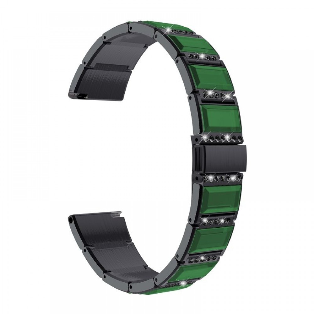 רצועה לשעון - Samsung Galaxy Watch Active2 44mm עשוי מ - מתכת בצבע - שחור+ירוק