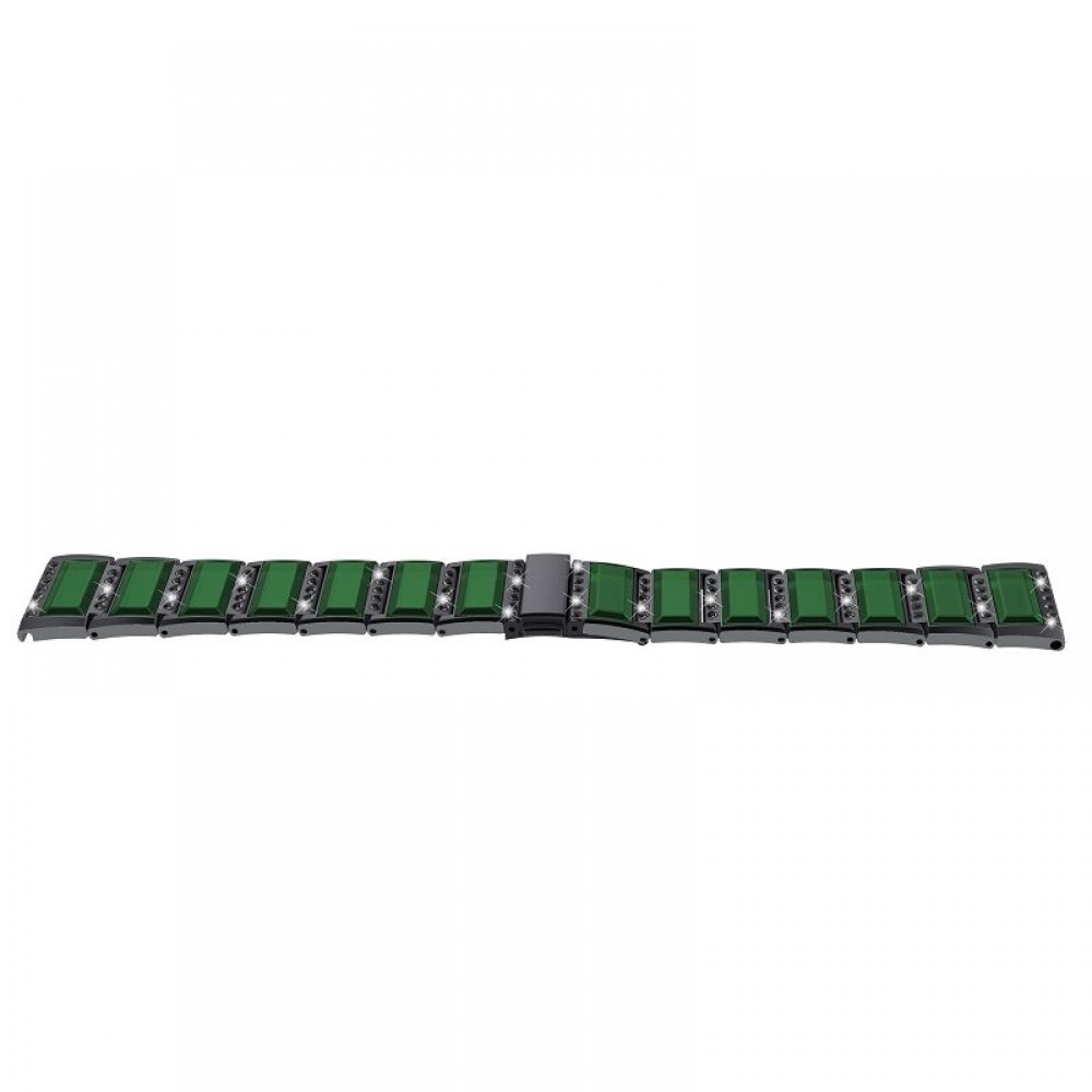 רצועה לשעון - Samsung Galaxy Watch Active2 44mm עשוי מ - מתכת בצבע - שחור+ירוק