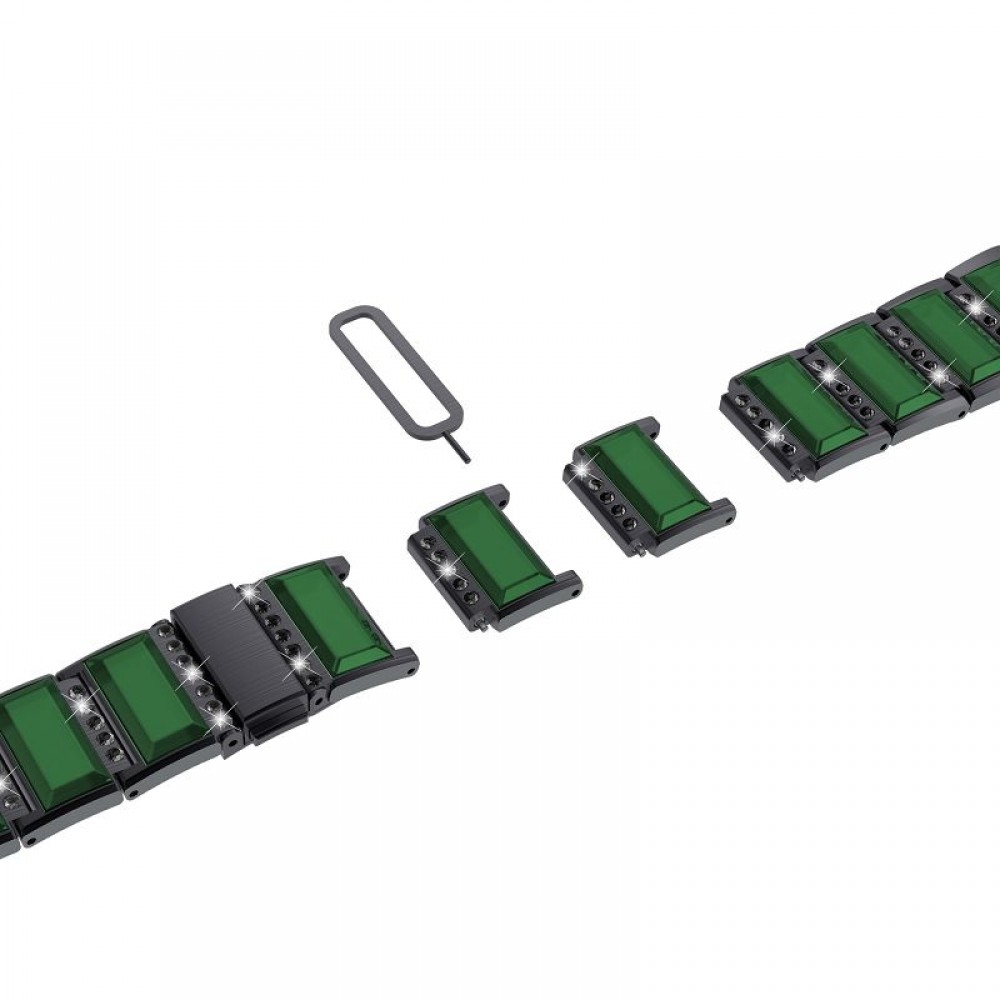 רצועה לשעון - Samsung Galaxy Watch Active2 44mm עשוי מ - מתכת בצבע - שחור+ירוק