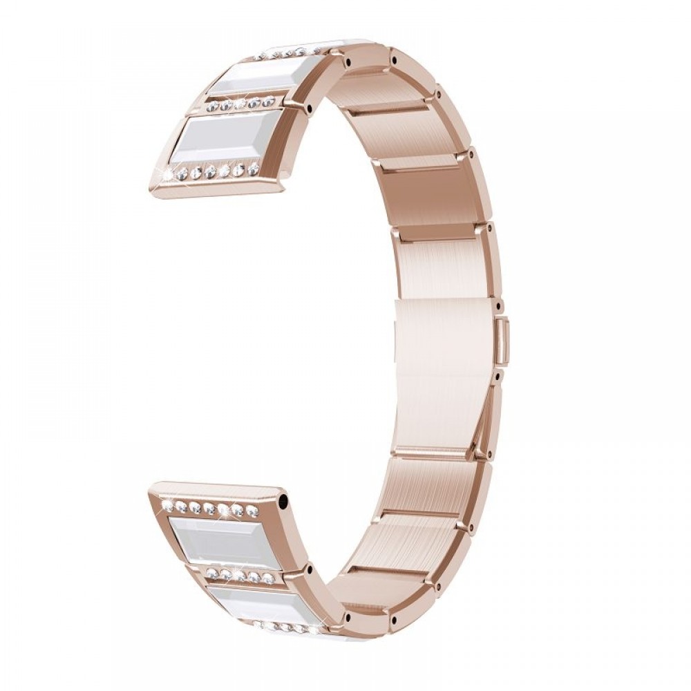 רצועה לשעון - Samsung Galaxy Watch Active2 44mm עשוי מ - מתכת בצבע - זהב+לבן