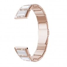 רצועה לשעון - Samsung Galaxy Watch Active2 44mm עשוי מ - מתכת בצבע - זהב+לבן