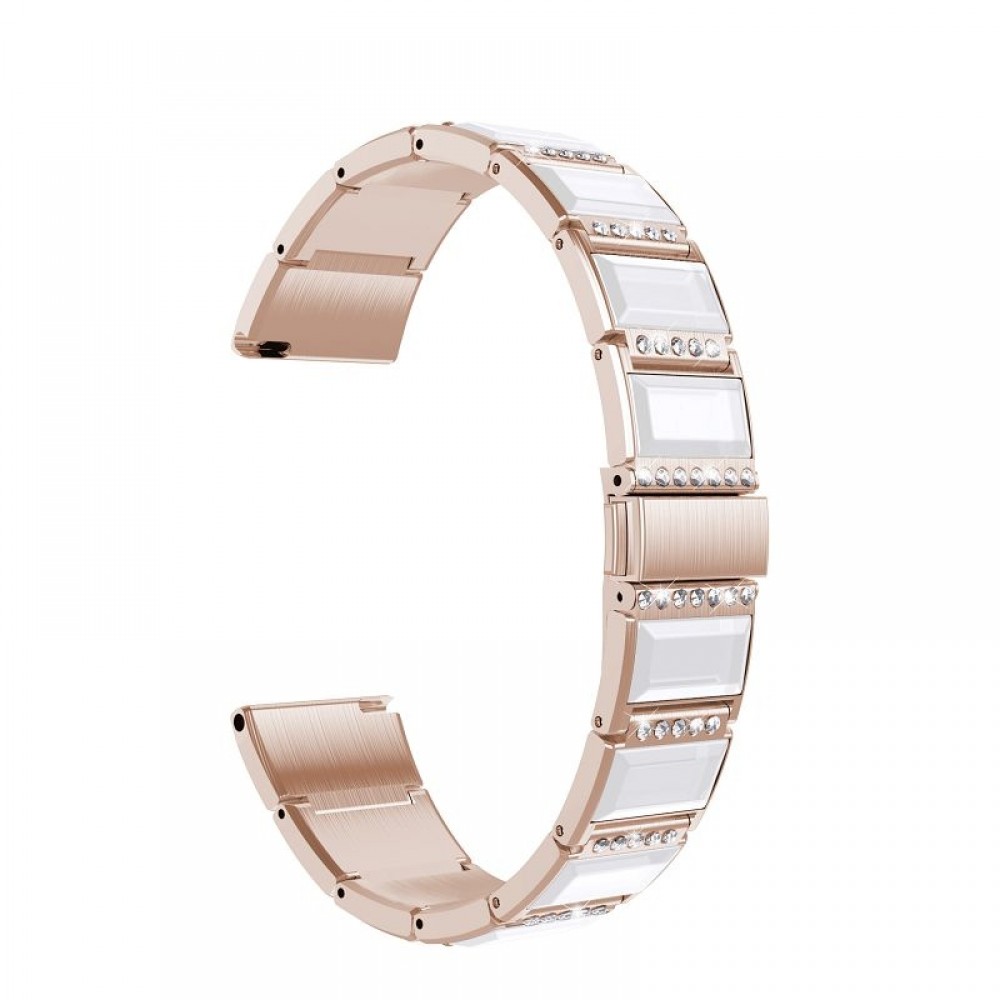 רצועה לשעון - Samsung Galaxy Watch Active2 44mm עשוי מ - מתכת בצבע - זהב+לבן