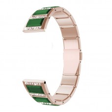 רצועה לשעון - Samsung Galaxy Watch Active2 44mm עשוי מ - מתכת בצבע - זהב+ירוק
