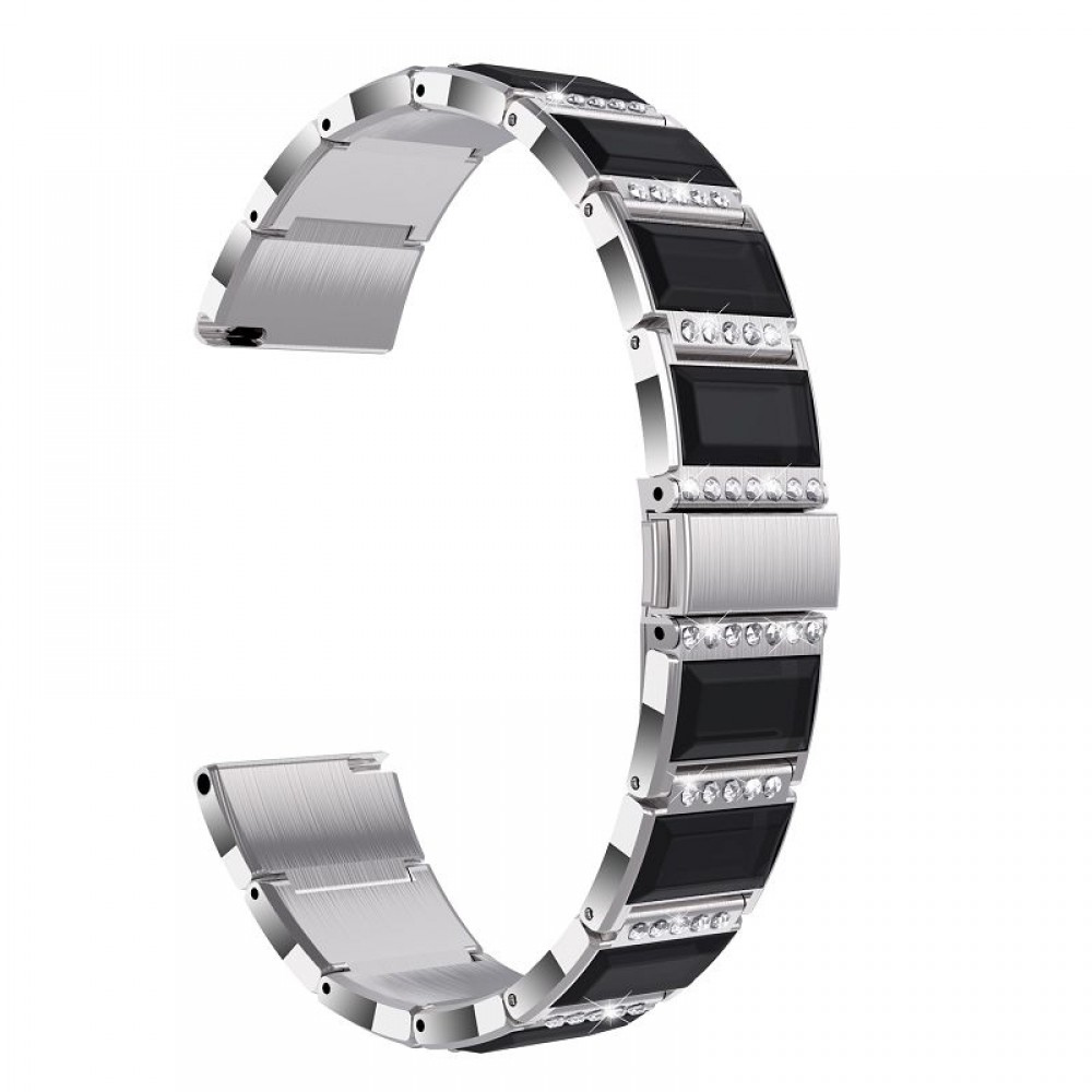 רצועה לשעון - Samsung Galaxy Watch Active2 44mm עשוי מ - מתכת בצבע - כסף+שחור