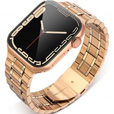 רצועה לשעון חכם לדגם: Apple Watch 8 41m עשוי מחומר: מתכת בצבע: זהב ורד