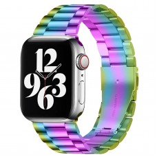 רצועה לשעון חכם לדגם: Apple Watch SE 44mm עשוי מחומר: מתכת בצבע: צֶבַע