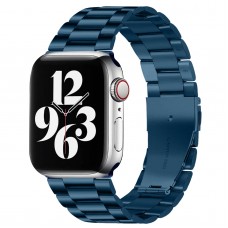 רצועה לשעון חכם לדגם: Apple Watch SE 44mm עשוי מחומר: מתכת בצבע: כָּחוֹל