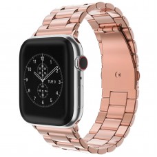 רצועה לשעון חכם לדגם: Apple Watch 5 44mm עשוי מחומר: מתכת בצבע: זהב ורד