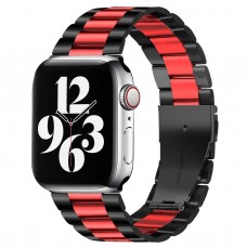 רצועה לשעון חכם לדגם: Apple Watch 4 44mm עשוי מחומר: מתכת בצבע: אדום שחור