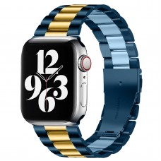 רצועה לשעון חכם לדגם: Apple Watch 1 42mm עשוי מחומר: מתכת בצבע: זהב כחול