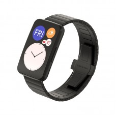 רצועה לשעון חכם לדגם: Huawei Watch Fit עשוי מחומר: מתכת בצבע: שָׁחוֹר