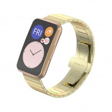 רצועה לשעון חכם לדגם: Huawei Watch Fit עשוי מחומר: מתכת בצבע: זהב