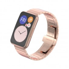 רצועה לשעון חכם לדגם: Huawei Watch Fit עשוי מחומר: מתכת בצבע: זהב ורד
