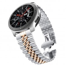 רצועה לשעון חכם לדגם: Huawei Watch GT 2 46mm עשוי מחומר: מתכת בצבע: זהב ורד כסף