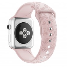 רצועה לשעון חכם לדגם: Apple Watch 5 40mm עשוי מחומר: סיליקון בצבע: חול ורוד