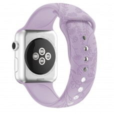 רצועה לשעון חכם לדגם: Apple Watch 3 42mm עשוי מחומר: סיליקון בצבע: אֲזוֹבִיוֹן