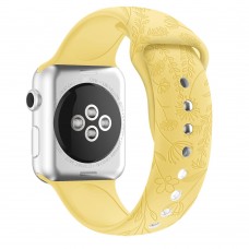 רצועה לשעון חכם לדגם: Apple Watch 1 38mm עשוי מחומר: סיליקון בצבע: צהוב בהיר