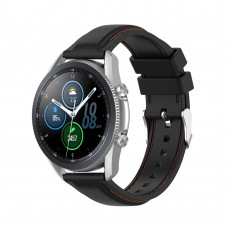 רצועה לשעון חכם לדגם: Samsung Galaxy Watch 3 45mm עשוי מחומר: סיליקון בצבע: שָׁחוֹר