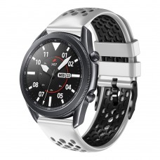 רצועה לשעון חכם לדגם: Samsung Galaxy Watch 46mm עשוי מחומר: סיליקון בצבע: לבן+שחור
