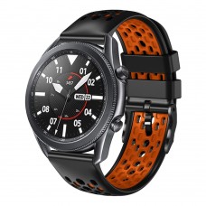 רצועה לשעון חכם לדגם: Samsung Galaxy Watch 46mm עשוי מחומר: סיליקון בצבע: שחור+כתום
