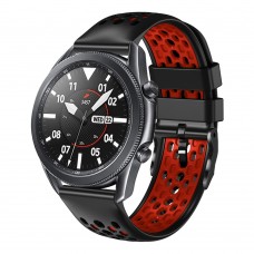 רצועה לשעון חכם לדגם: Samsung Galaxy Watch 46mm עשוי מחומר: סיליקון בצבע: שחור+אדום